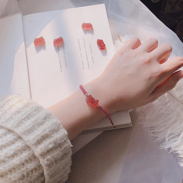 Strawberry Quartz Stone FENG SHUI PIXIU for ABUNDANCE Bracelet